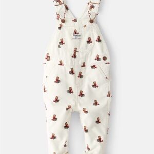 OshKosh B'gosh Cream Overalls- Baby Bear Corduroy Overalls - 6M *NWT*